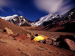 Night Exposure at Base Camp, Mecedario, Argentina
